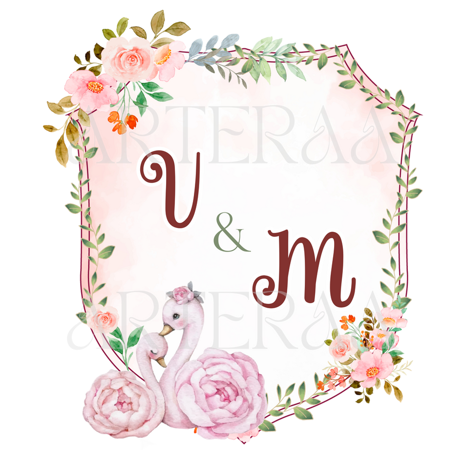 VM Wedding couple Logo PNG | 5 Monogram Designs | Digital Download for Cards & Invites