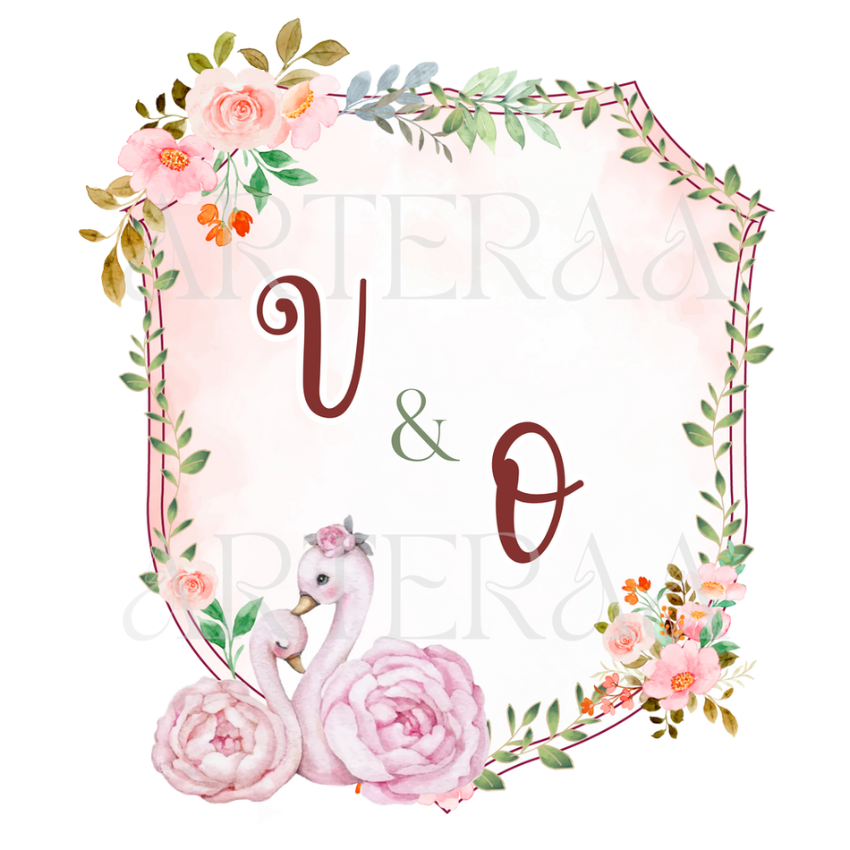 VO Wedding couple Logo PNG | 5 Monogram Designs | Digital Download for Cards & Invites