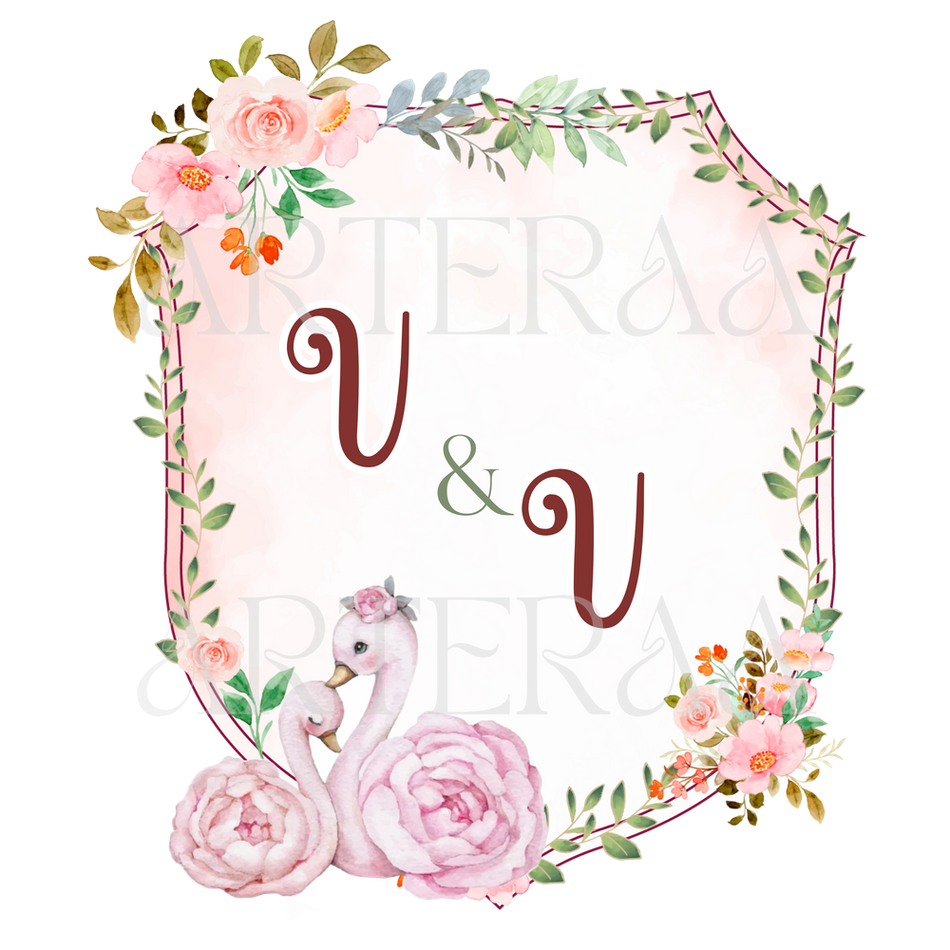 VV Wedding couple Logo PNG | 5 Monogram Designs | Digital Download for Cards & Invites
