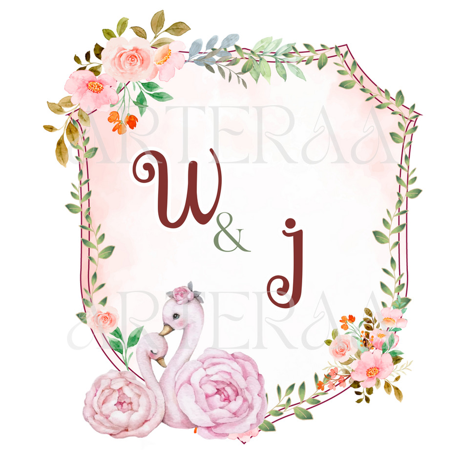 WJ Wedding couple Logo PNG | 5 Monogram Designs | Digital Download for Cards & Invites