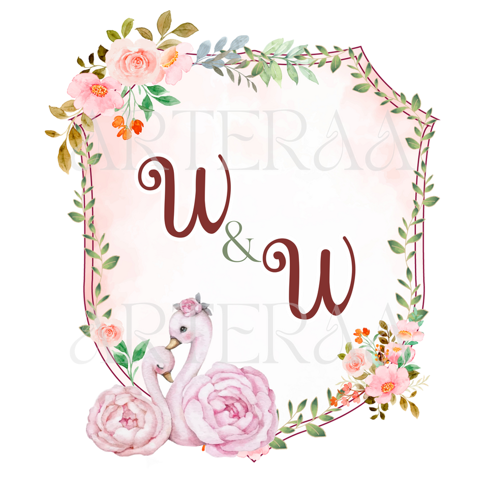 WW Wedding couple Logo PNG | 5 Monogram Designs | Digital Download for Cards & Invites