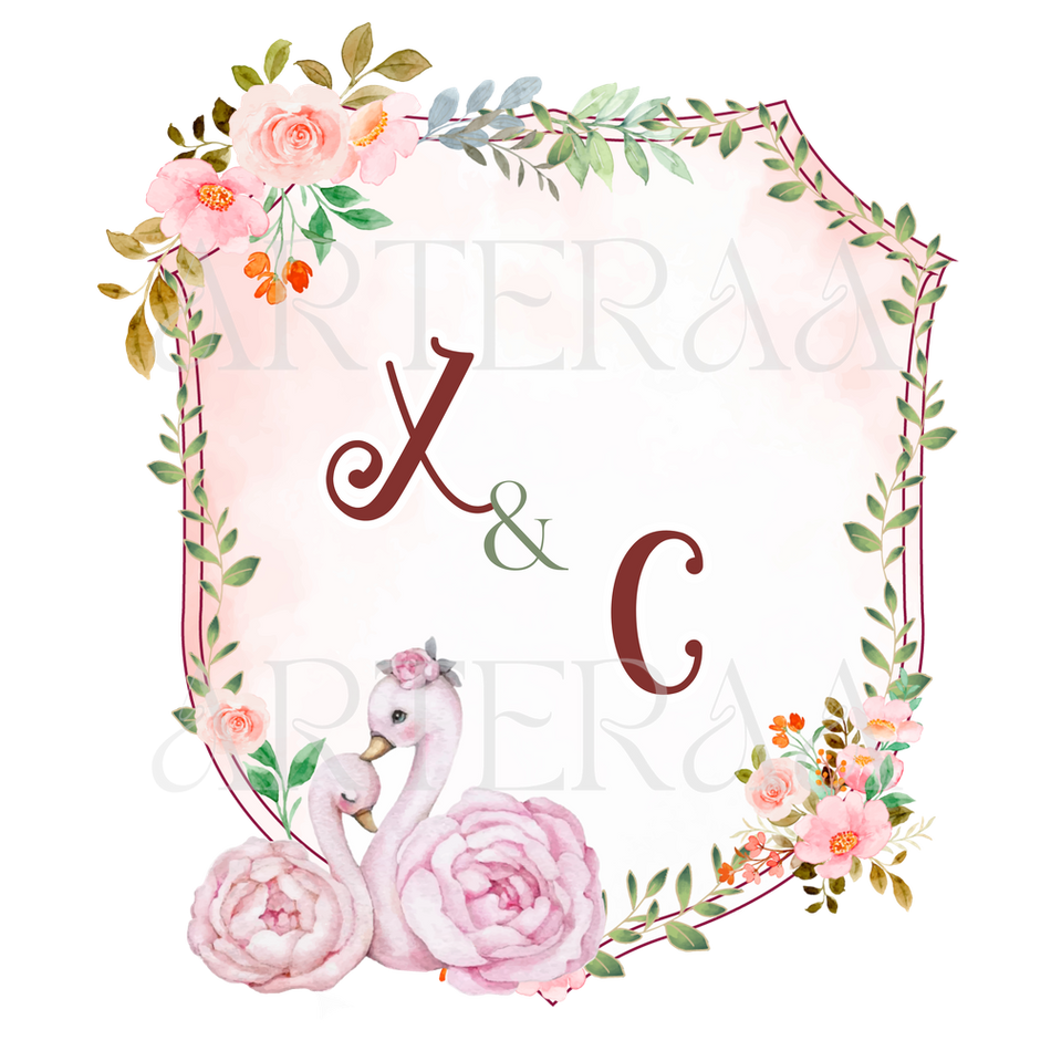 XC Wedding couple Logo PNG | 5 Monogram Designs | Digital Download for Cards & Invites