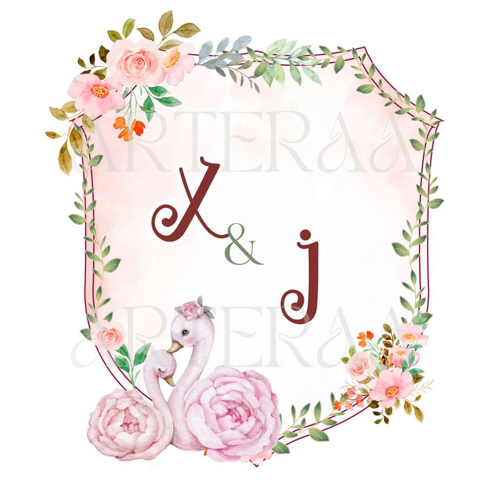 XJ Wedding couple Logo PNG | 5 Monogram Designs | Digital Download for Cards & Invites